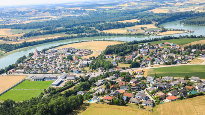 Luftaufnahme der gemeinde Haidershofen