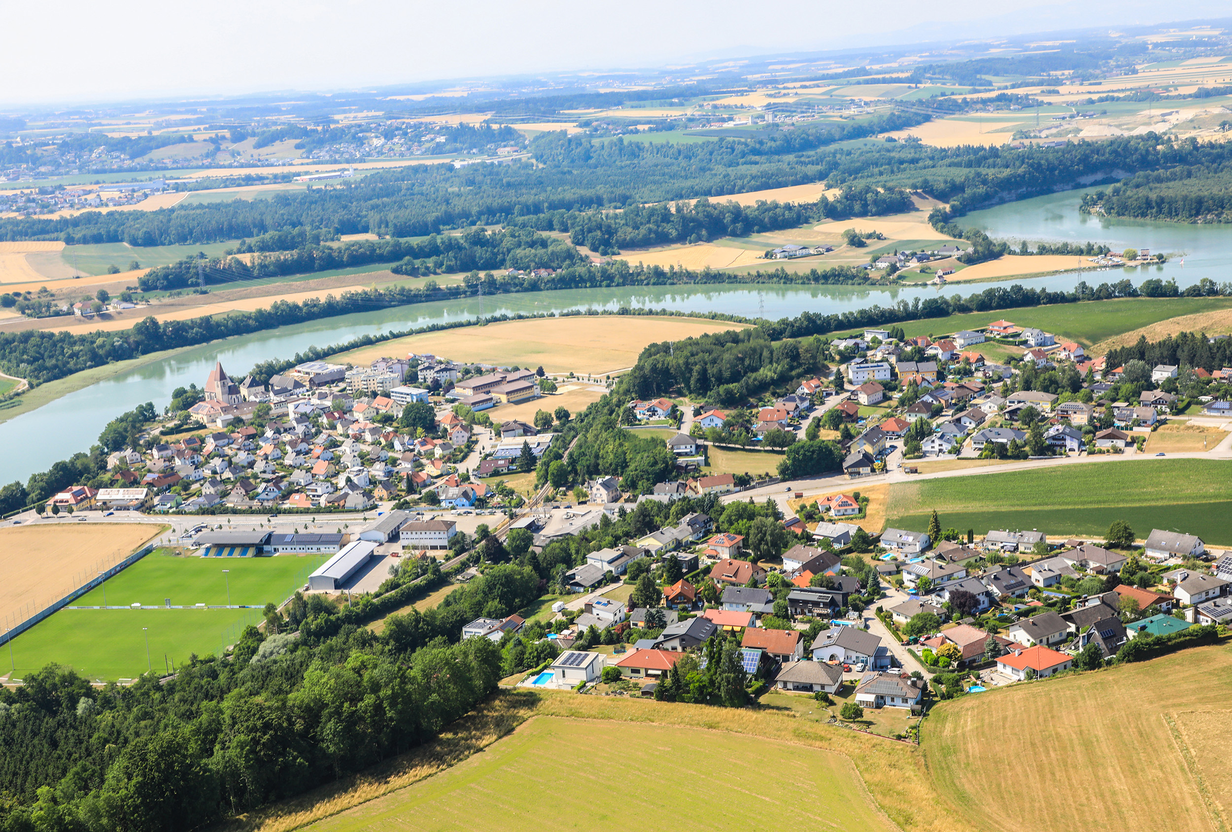 Luftaufnahme der gemeinde Haidershofen