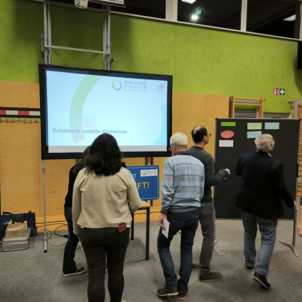 Rund 30 Personen nahmen jeweils an beiden Workshop-Tagen teil und arbeiteten in sechs Themenfeldern an den Leitzielen, Projektideen und auch der gemeinsamen Vision.