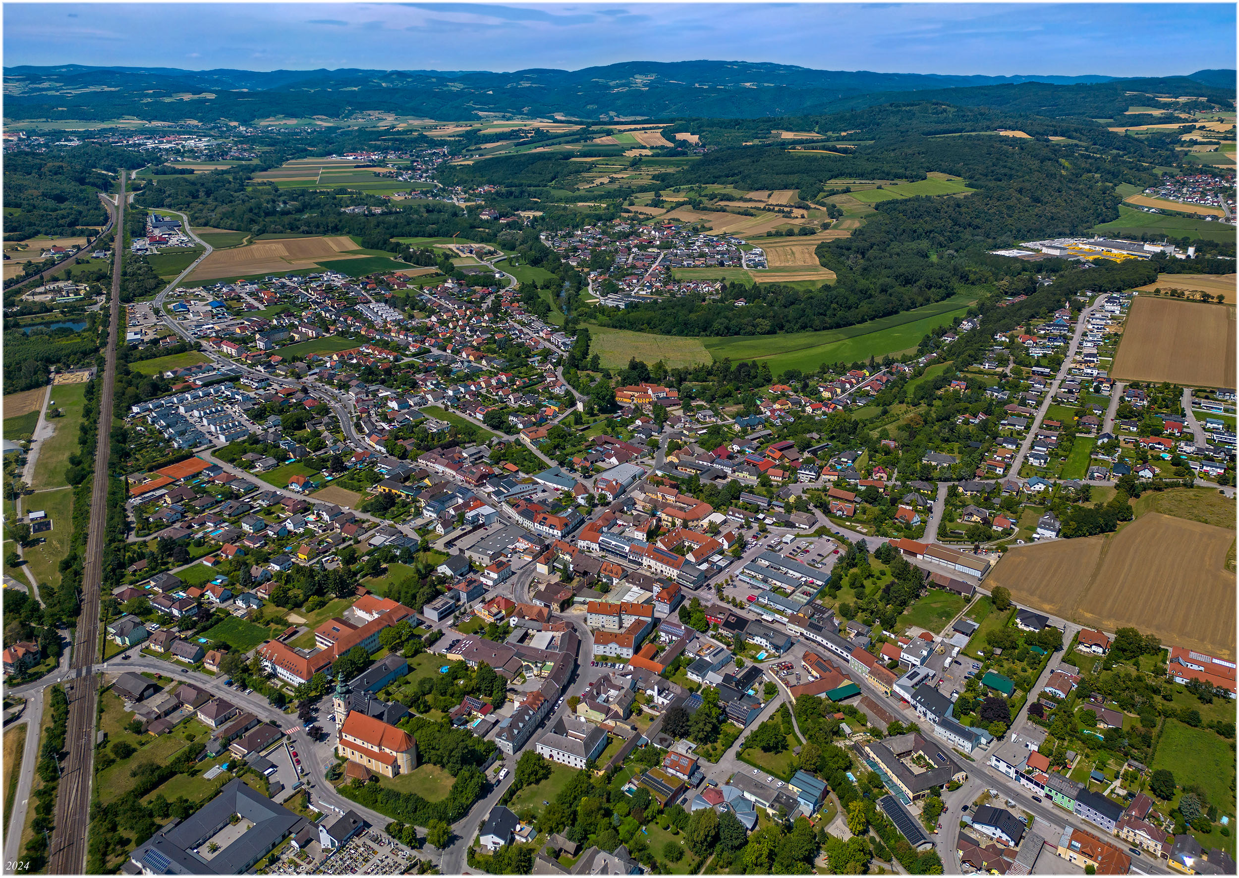 Blick auf Loosdorf von oben