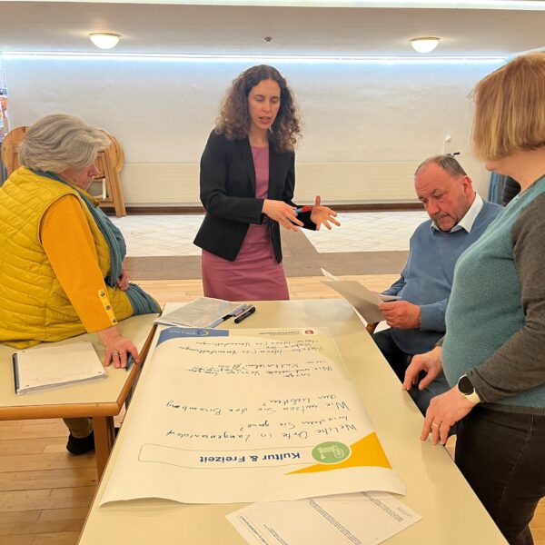 Der Projektbeirat bereitete das Bürgercafé vor: Auf Basis der Bürgerbefragung wurden zentrale Themen und Schwerpunkte gemeinsam erarbeitet.