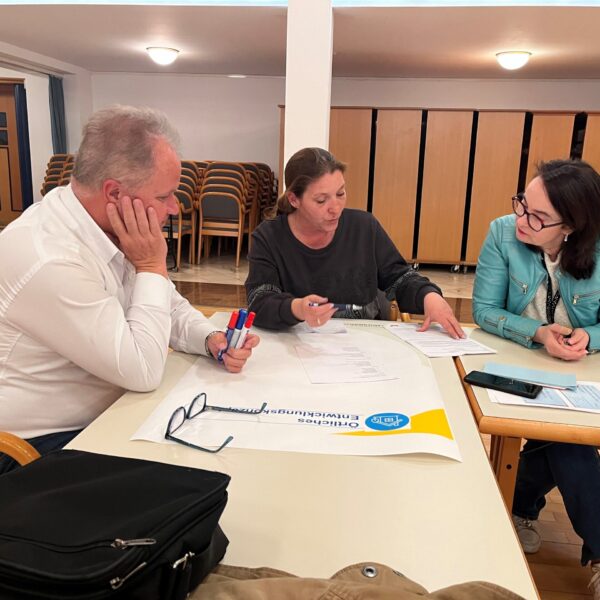 Der Projektbeirat bereitete das Bürgercafé vor: Auf Basis der Bürgerbefragung wurden zentrale Themen und Schwerpunkte gemeinsam erarbeitet.