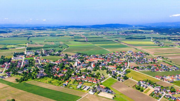 Flugaufnahme der Marktgemeinde Markersdorf-Haindorf