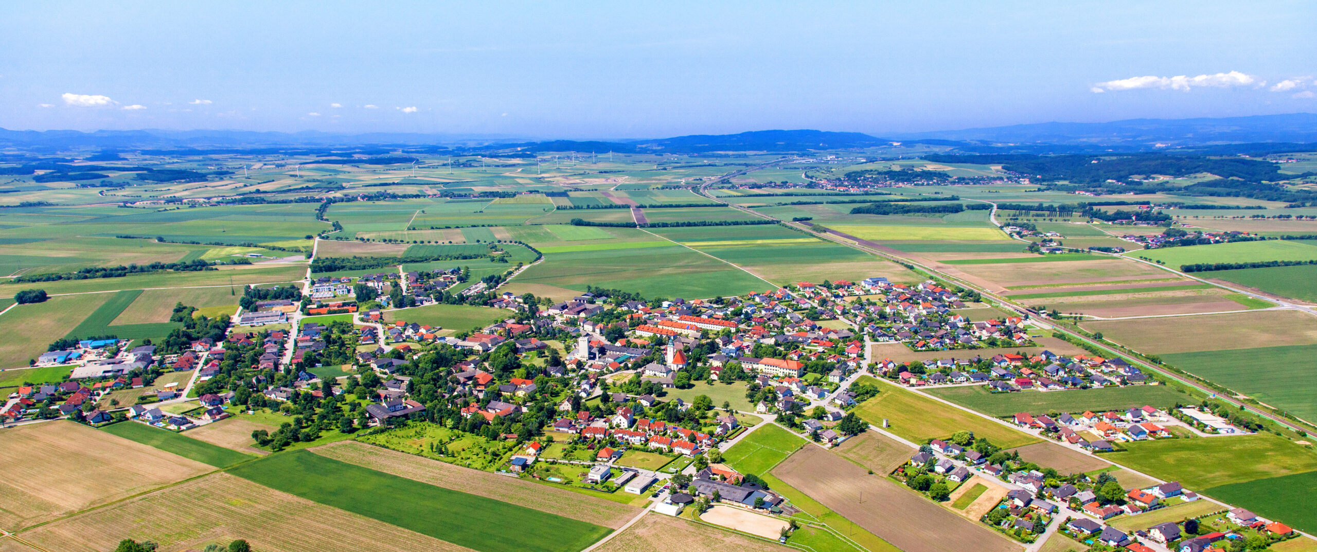 Flugaufnahme der Marktgemeinde Markersdorf-Haindorf